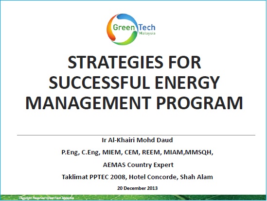 Strategies for successful energy management program